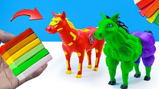DIY Horse in the Style of Superheroes Hulk, Iron Man and Spider-Man with Polymer Clay | Sky Clay