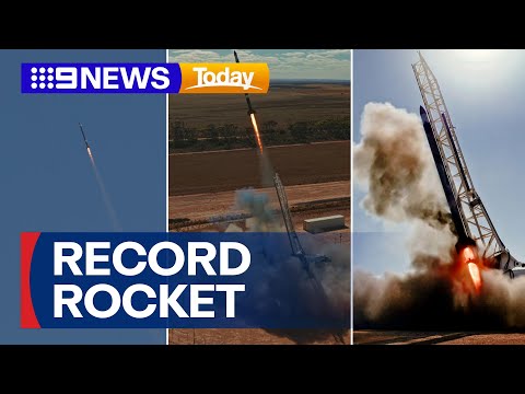 YouTube video thumbnail: Brisbane-Made Rocket Breaks Australian Record