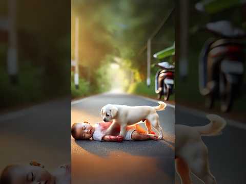 The white dog cried bitterly because he couldn't save the poor baby #cute #cuteanimals # dogloves