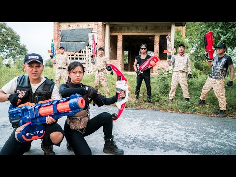 LTT Game Nerf War : Warriors SEAL X Nerf Guns Fight Crime Mr Zero Scazy Mercenary Female Assassin