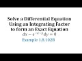 Exact Differential Equations and Solutions