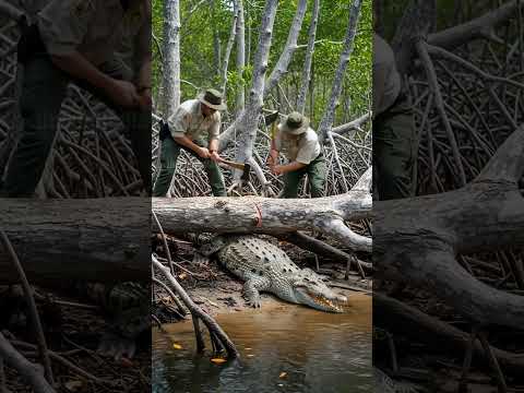Park Rangers Save Crocodile In From Near Death! #rescue #wildlife #animals