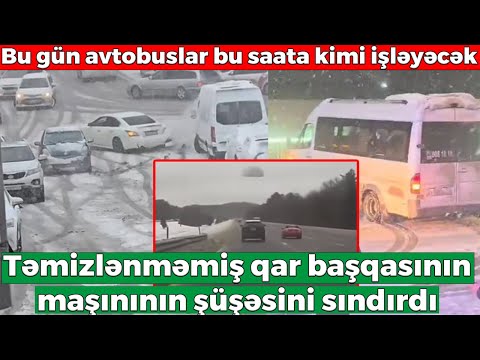 Sürücü buzlu yolda idarəetməni itirirərək maşını bir neçə avtomobilə dəydi