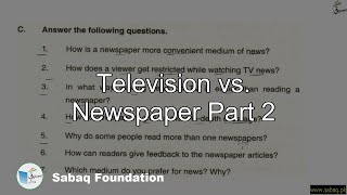 Television vs. Newspaper Part 2