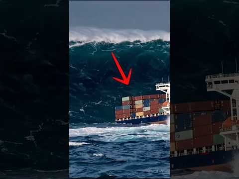 A huge wave sank a large cargo ship in the open sea! &nbsp;#ocean #waves