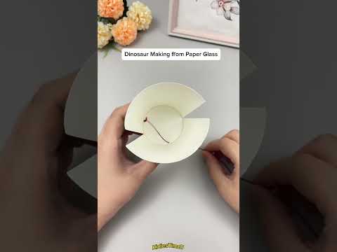 Dinosaurs from paper glass | Kids creation | Kids Educational Video | KidiesTime7 | Dinosaur Making