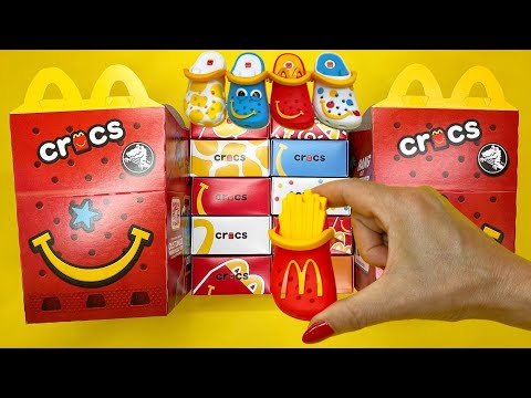 NEW!! 2024 McDonalds Mini CROCS Clips Keychains Happy Meal Toys Unboxing Video