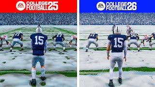 College Football 26 vs College Football 25 - Side by Side