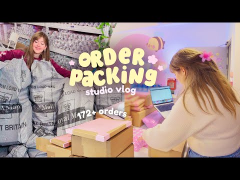 studio vlog ✿ packing lots of orders before we leave.