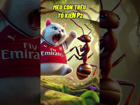 Mèo con trêu tổ kiến P2 🐜🐜🐜##youtubeshorts #ai #cat #cutecat #funnycats