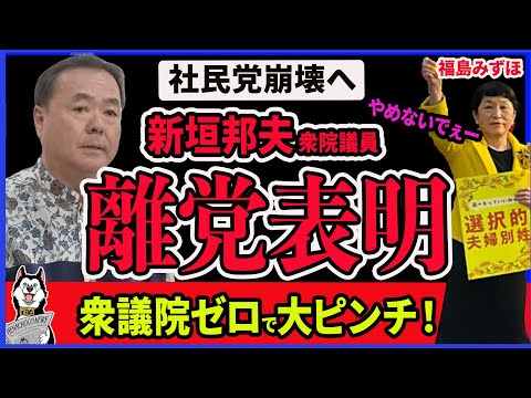 【社民党離党】衆議院議員が0人で社民党崩壊へ！ 新垣邦夫衆院議員が離党を表明、福島みずほが必死に引き止めるも限界突破！大椿ゆう子の離党はあるのか考察してみた件