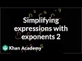 Simplifying Expressions with Exponents