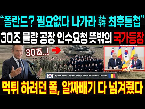 폴란드? 필요없다 그냥 나가라 한국의 최후통접! 그런데 폴란드 물량 전부 사겠다 뜻밖의 국가 등장! 먹튀하려던 폴, 알짜배기 다 넘겨줬다