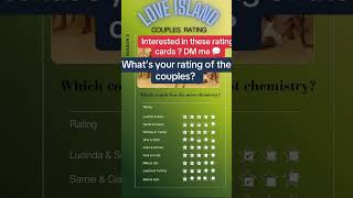 What’s your favorite Love island couple ? Rating cards #LoveIslandAllStars#LoveIslandAllStarsS3