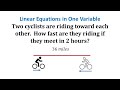 Cyclist Speed and Distance Problems