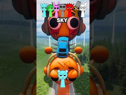 Incredibox Sprunki Car Jump Challenge For Sky, Gray, Raddy and Friends #shorts #trend #sprunki