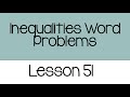 Inequalities in Word Problems