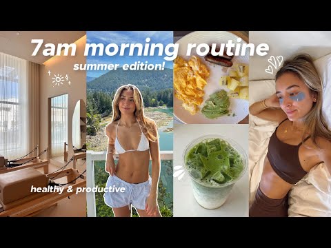 7:30 AM SUMMER MORNING ROUTINE! 🍵🧘🏼‍♀️ workout, cooking breakfast, journaling, and chit chat grwm!