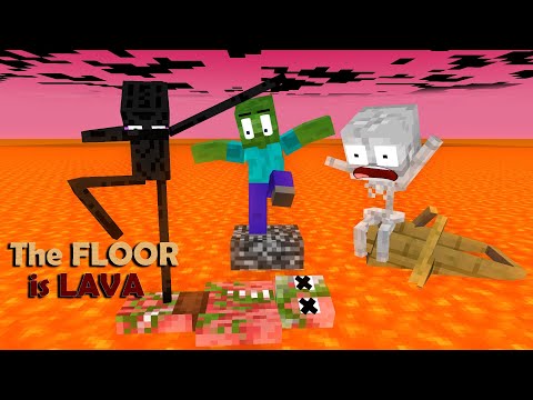 THE FLOOR IS LAVE CHALLENGE - MONSTER SCHOOL - MINECRAFT ANIMATION