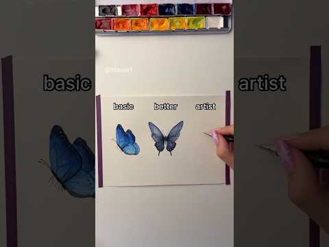 Look closely at the third butterfly! 🦋 Do you see them? #art #drawing #watercolor #illusion