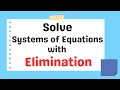 Solving Systems of Equations