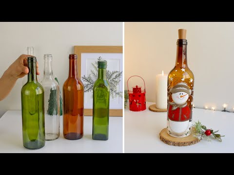 Bellas Ideas para Navidad con Botellas de Vidrio