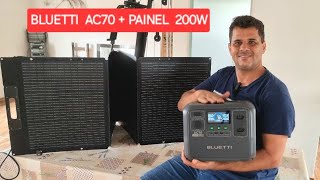 Testamos a BLUETTI AC70 com PAINEL de 200w