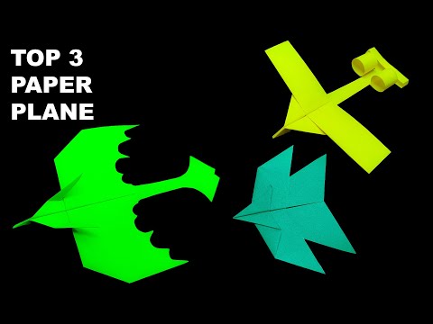 Top 3 paper plane | how to make a paper airplane | paper aeroplane | paper craft | paper plane