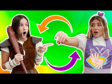 AVENTUREIRA ROXA E VILANA TROCAM DE CORPO  👋🏻LIBRAS👋🏾