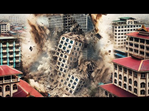 Powerful 7.7 & 6.4 Earthquakes Strike Myanmar & Thailand – Widespread Damage & Collapsed Buildings
