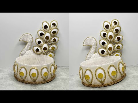DIY Beautiful peacock design showpiece  Ide wadah serbaguna bentuk burung merak mewah