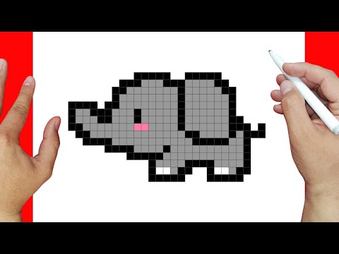 Truco para dibujar un Elefante en Pixel Art | Dibujos fáciles