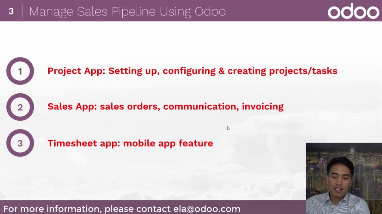 Odoo Project Management - Strategic Planning & Team Management | 8/22/2018

For more information, please refer to https://www.odoo.com/page/project-management To schedule a demo, please refer to ...