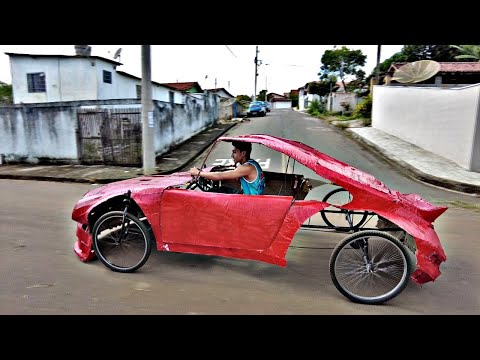 Porsche de papelão CAUSOU na RUA! Andei na cidade e reações das pessoas