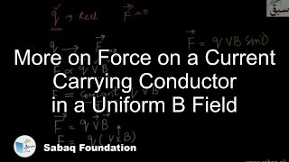 More on Force on a Current Carrying Conductor in a Uniform B Field