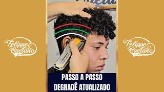 Passo a passo degradê de 2 pentes em cabelo cacheado - Aprenda a ganhar dinheiro cortando cabelo.