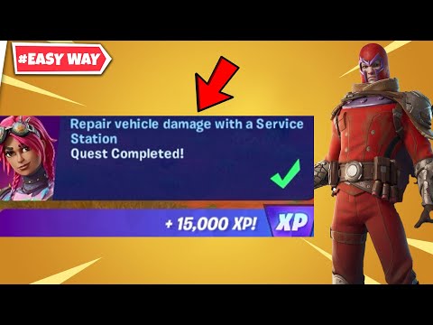 How to EASILY Repair vehicle damage with a Service Station Fortnite| #UsecodeHNP7 | HUNT N PLAY