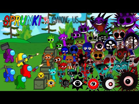 Among Us Attacks Multiple Sprunki Zombies Standing on Ammo Boxes | PEANUT ANIMATION FUNNY