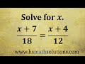 Solving Proportions and Verifying Solutions
