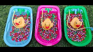 3 MINUTES SATISFYING VIDEO MIXING FUNNY CANDY ASMR & MAKEUP IN 3 BATHTUBS