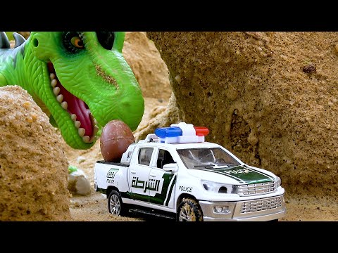 Coleção dos melhores carros de polícia e dinossauros de brinquedo | bibo e brinquedos