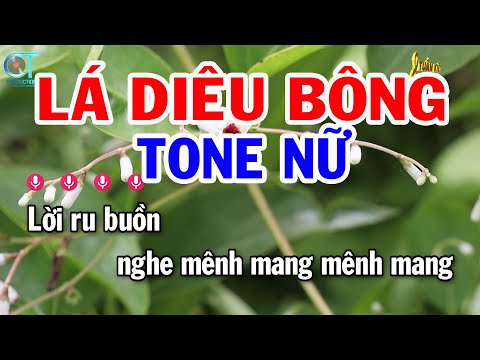 Karaoke Lá Diêu Bông Tone Nữ ( Am ) Nhạc Sống Mới || Karaoke Tuấn Kiệt