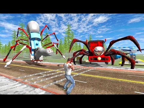 Choo Choo Charles Fights Thomas Train In Indian Bikes Driving 3D