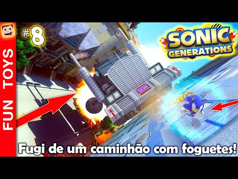 Sonic Generations Remastered #08 🔵 Fugi de um caminhão com foguetes e ele estava na PAREDE!