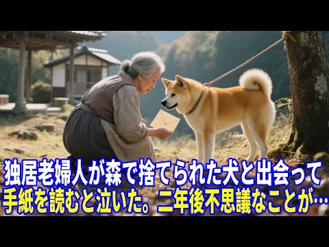 独居老婦人が森で捨てられた犬と出会って、手紙を読むと泣いた。二年後不思議なことが…