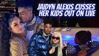 Jaidyn Alexis cusses out her and Blueface's kids while swimming at Karlissa's pool #blueface #zeus