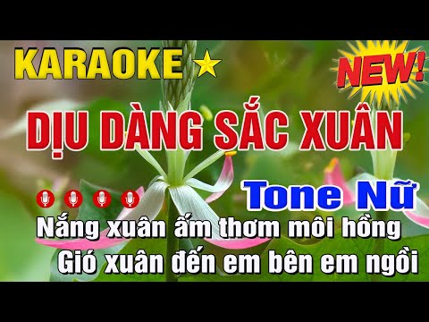 Dịu Dàng Sắc Xuân Karaoke Tone Nữ (D#m) Trung Hiếu