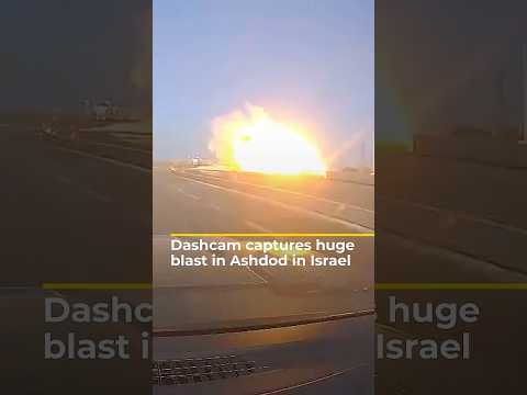 Dashcam captures huge blast in Ashdod in Israel | AJ #shorts