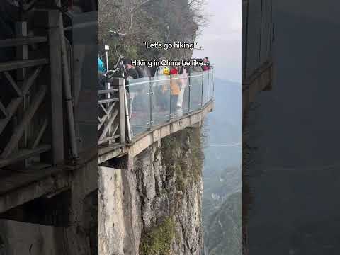 Hiking is a bit different in China…😂🙈 #travel #chinatravel #china #funny #traveltok