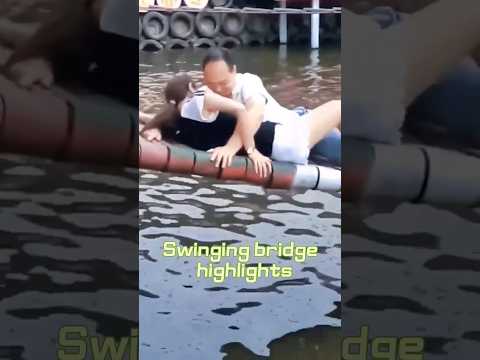 Swinging bridge highlights#funnyvideo
